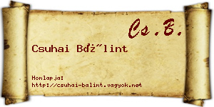 Csuhai Bálint névjegykártya